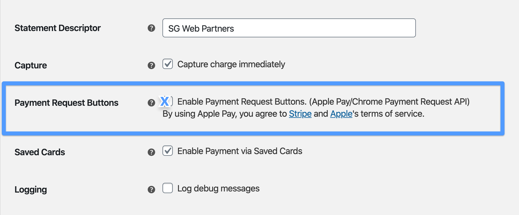 Woocommerce apple pay настройка